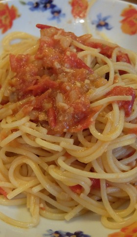 フレッシュトマトのペペロンチーノその1